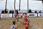 Deutsch: Beachhandball Europameisterschaften 2019 (Beach handball Euro); Tag 2: 3. Juli 2019 – Frauen, Vorrunde Gruppe A, Türkei-Norwegen 0:2 (17:22, 12:20) English: Beach handball Euro; Day 2: 3 July 2019 – Women Preliminary Round Group A – Turkey-Norway 0:2 (17:22, 12:20)