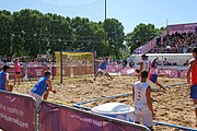 Deutsch: Beachhandball bei den Olympischen Jugendspielen 2018 in Buenos Aires; Tag 7, 13. Oktober 2018; Jungen, Halbfinale – Spanien-Kroatien 2:1 English: Beach handball at the 2018 Summer Youth Olympics in Buenos Aires at 13 October 2018 – Boys Semifinal – Spain-Croatia 2:1 Español: Handball de playa en los Juegos Olimpicos de la Juventud Buenos Aires 2018 en 13 de octubre de 2018 – Semifinales de chicos - España-Croacia 2:1