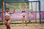 Deutsch: Beachhandball bei den Olympischen Jugendspielen 2018; Tag 6, 11. Oktober 2018; Mädchen, Platzierungssspiel Ränge 11-12 – Amerikanisch Samoa-Mauritius 2:1 English: Beach handball at the 2018 Summer Youth Olympics at 11 October 2018 – Girls Placement Match 11-12 – American Samoa-Mauritius 2:1