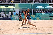 Deutsch: Beachvolleyball bei den Olympischen Jugendspielen 2018; Tag 11, 17. Oktober 2018; Jungen, Spiel um Platz 3 – Argentinien-Ungarn 2:0 (21–15/21–15) English: Beach volleyball at the 2018 Summer Youth Olympics at 17 October 2018 – Bronze Medal Match – Argentina-Hungary 2:0 (21–15/21–15)