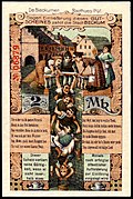 Caricature of "Beckumer Pütt" on a banknote of 1918