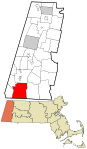 Berkshire County Massachusetts incorporated and unincorporated areas Sheffield highlighted.svg