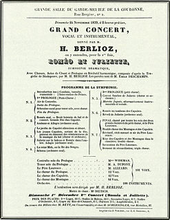 <i>Roméo et Juliette</i> (Berlioz) 1839 choral symphony by Hector Berlioz