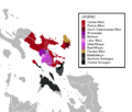 Bikol languages geographic distribution map