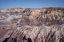 Painted desert and petrified logs seen from Blue Mesa Blue Mesa Painted Desert.jpg