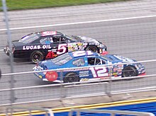 Gerhart's No. 5 car competing at Kentucky Speedway. Bobby Gerhart and Dawayne Bryan racing Kentucky Speedway 2006.jpg