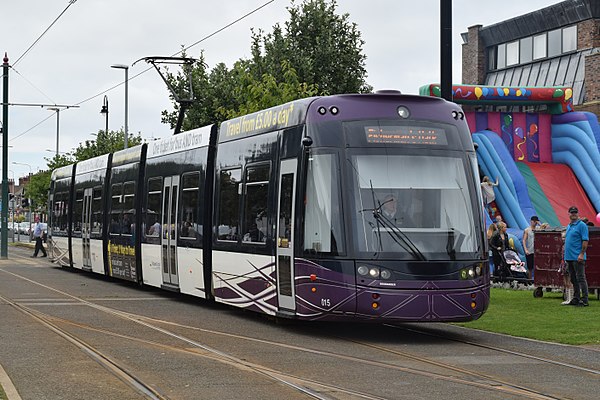 Bombardier Flexity 2 seen at Fisherman's Walk, Fleetwood