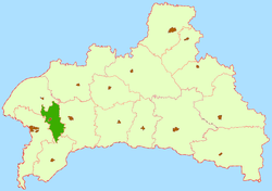 Жабінкаўскі раён на мапе