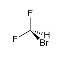 Structuurformule van broomdifluormethaan