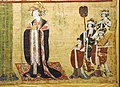 莫高窟第17窟（蔵経洞）　布施者　983年（宋太平興国八年）　ギメ東洋美術館蔵　莫高窟内部の壁画には、制作を依頼した人物の関係者が描かれる例が見られる。