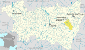 Lage der Gemeinde der Gemeinden des Val de Neuné