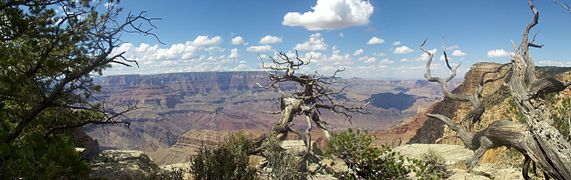 Panorama from a secluded overlook West of Desert Center on the South Rim