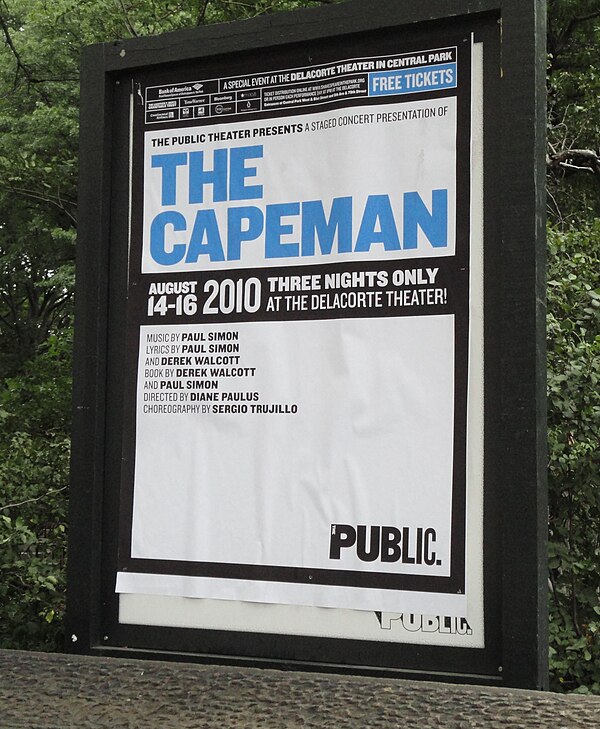 Poster for the 2010 production of The Capeman in Central Park