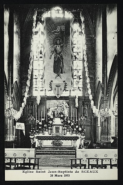 File:Carte postale - Sceaux - Eglise saint Jean-Baptiste de Sceaux 26 mars 1933 - 9FI-SCE 107.jpg