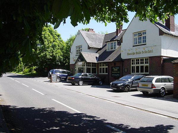 Catherington main street with the Farmer Inn