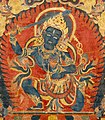네팔 카트만두에 있는 초기 말라왕조 시대의 그림으로, 천에 수성도료와 금으로 그렸다. 불교신도의 수호신인 아칼라(Acala)인데, 이는 문수보살의 분노한 모습이다.