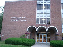 Charles Stewart Mott Academic Center, which is one of three buildings that houses the college's classrooms. Charles Stewart Mott Academic Center .jpg