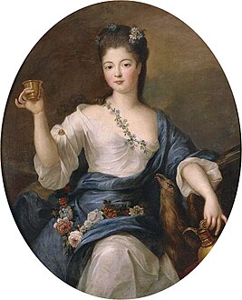 Charlotte Aglaé d'Orléans depicted as the goddess Hébé attributed to Pierre Gobert.jpg