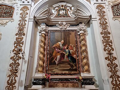 Pala dell'altare laterale di Gaetano Lapis del 1756