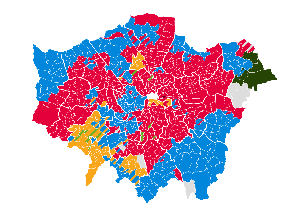2018 London local elections results map