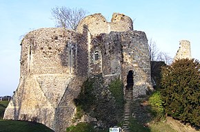 Donjon met kasteelruïnes