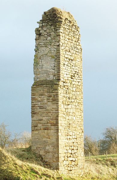 Corsehill Castle showing the two phases of consolidation stonework