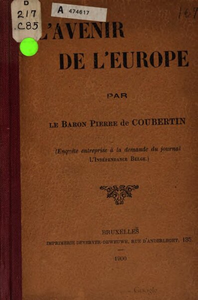 Fichier:Coubertin - L’Avenir de l’Europe.djvu