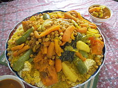 Couscous, national dish of Morocco, Algeria and Tunisia
