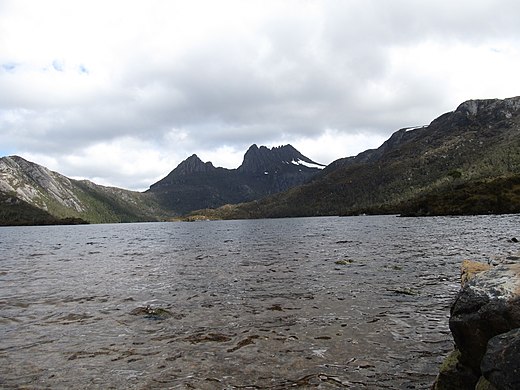 Cradle Mountain from the shore of Dove Lake