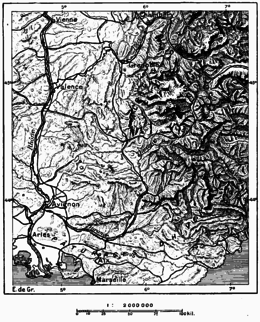 Carte de la transhumance de la Provence au Dauphiné