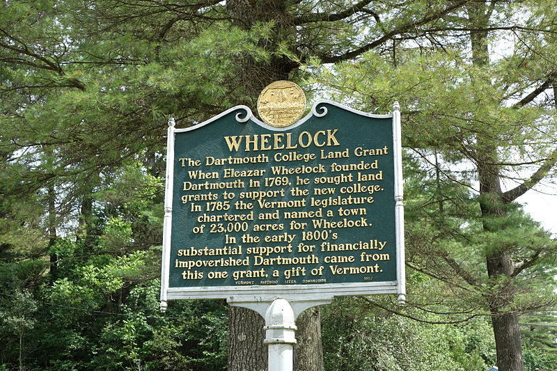 File:Dartmouth College Land Grant plaque - Wheelock, Vermont - DSC04404.JPG