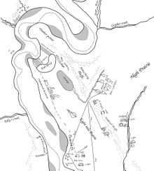 Pierre-Jean De Smet's map of the Council Bluffs, Iowa area (1839), showing Native American villages and early American settlement. De Smet Council Bluffs.jpg