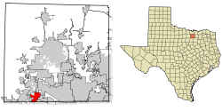 Location of Roanoke in Denton County, Texas