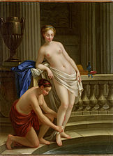 Two Women bathing by Joseph-Marie Vien (1763) helped launch the wave of neoclassicism