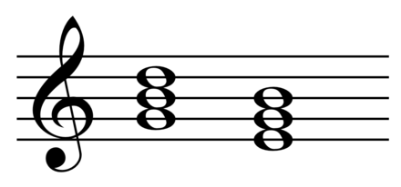Dominant and dominant parallel in C major: GM and Em chords Play (help·info).