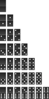 peças de dominó. elementos do jogo de tabuleiro. dois dominós com  diferentes números de pontos. ícone