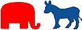 Donkey and elephant - democrat blue and republican red - polygon.jpg