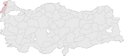 Edirne Turkey Provinces locator.gif