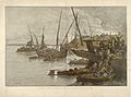 Egyptians boarding boats on the Nile during a cholera epidem Wellcome V0010551.jpg