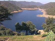 This reservoir in Cordoba, Spain was one of many that benefited from Hurricane Vince's unseasonable rainfall. Embalsebembezar.jpg