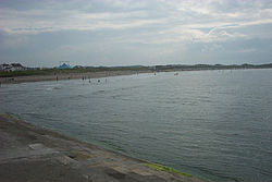 Het zandstrand in Enniscrone