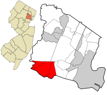 Essex County New Jersey incorporated and unincorporated areas Millburn highlighted.svg