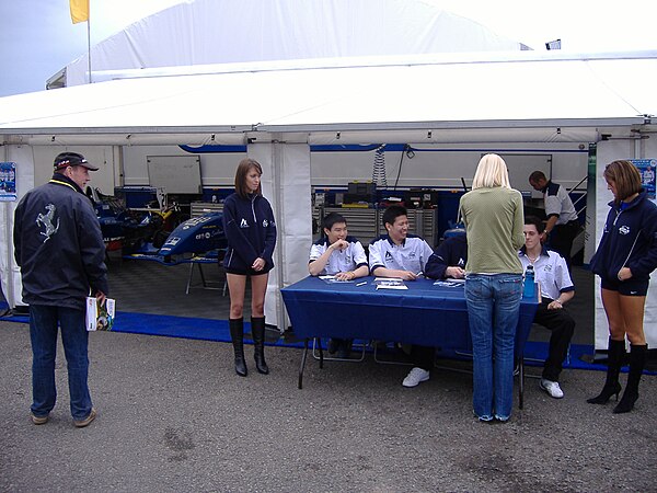 The Scorpio Motorsport team at Donington Park in 2008.