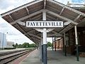 The canopy for Fayetteville Amtrak Station.