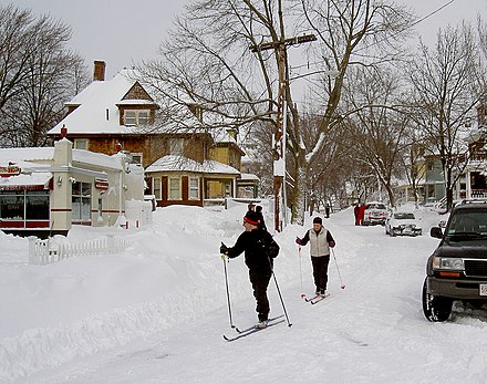 Brookline residents taking the streets back after a 2013 blizzard.