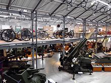 Part of the museum collection as presented in Firepower's Gunnery Hall, with 20th-century pieces on the ground floor and older items above Flickr - davehighbury - Royal Artillery Museum Woolwich London 277.jpg