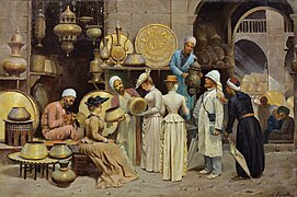 Dans le Souk aux Cuivres by Nicola Forcella, before 1868