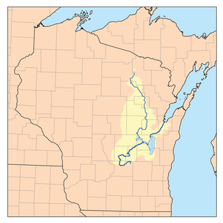 Fox River catchment area: Fox River (bottom left) and Wolf River (above)