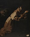 Saint Francis in Meditation label QS:Len,"Saint Francis in Meditation" label QS:Lpl,"Medytacja św. Franciszka z Asyżu" 1639, London, National Gallery