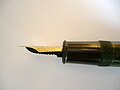 Thumbnail for File:Gama Supreme Flat Top ebonite eyedropper fountain pen 4.JPG